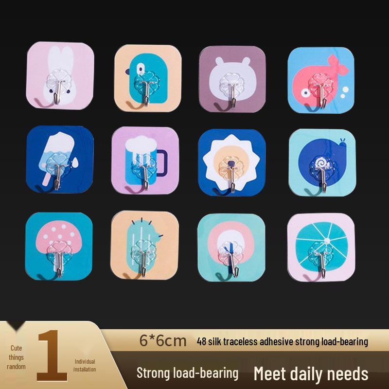 Large Transparent Stainless Steel Adhesive Hook: Strong, Thickened, Waterproof, and Traceless for Kitchen and Bathroom Use