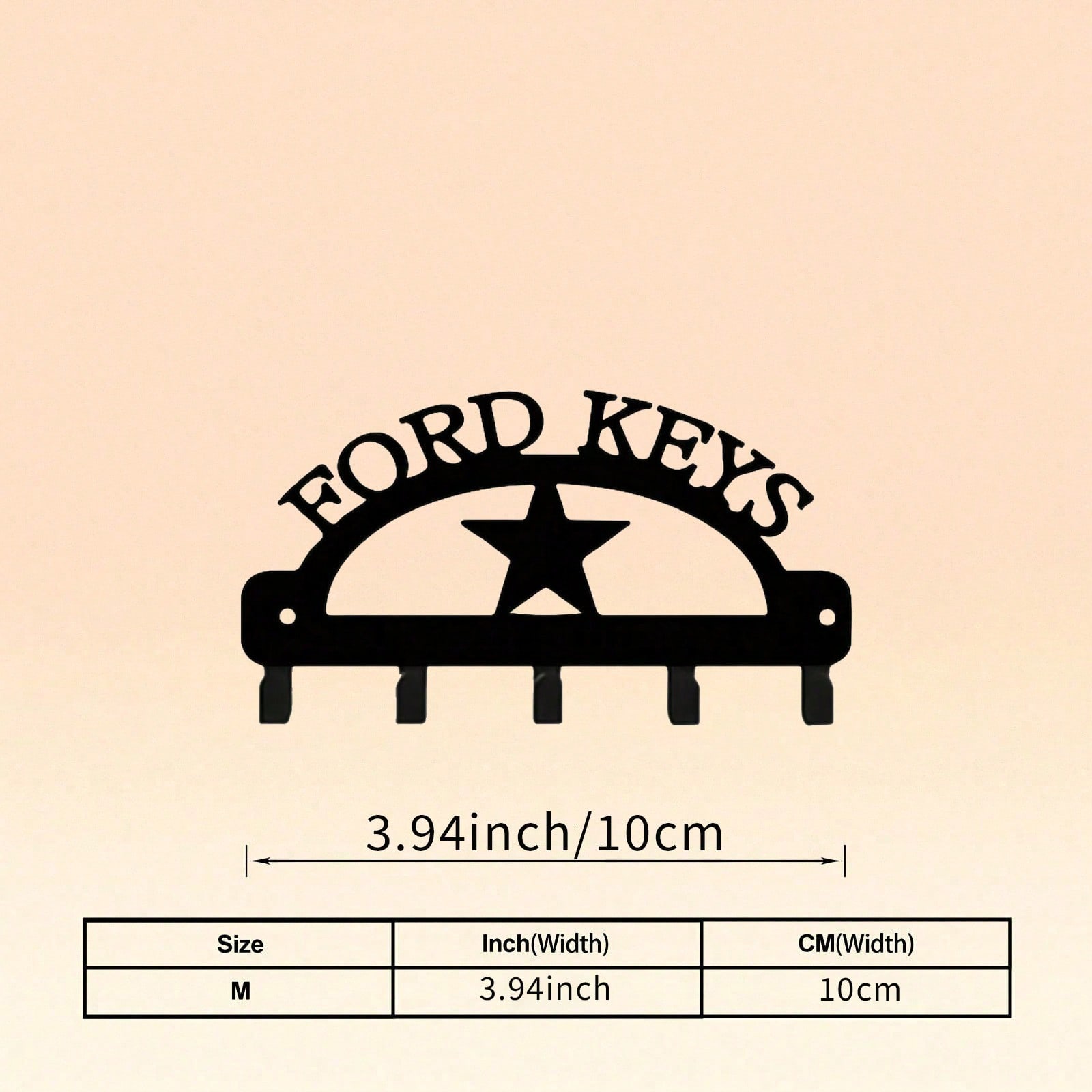 

Wall Mounted Key Rack Multi Hook Holder for Coat Hat Towel Easy Install Space Saving Home Decor 10x6