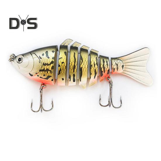 10CM/15.5G Multi-Jointed Fishing Lure with Hooks Realistic 7-Section Swimbait Bionic Hard Artificial Bait Freshwater Saltwater Fishing Accessories