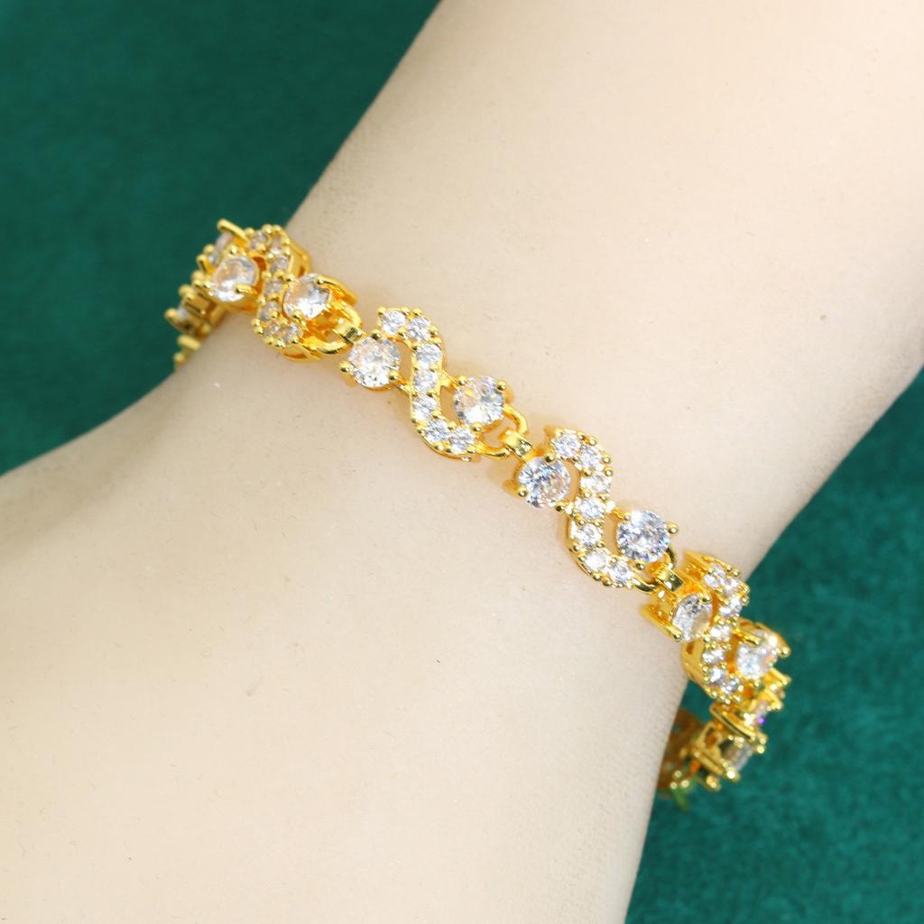 Korean Version of The Korean Jewelry Korean Version of The Fashion Gold Plated 18K Zircon Bracelet Gifts for Women