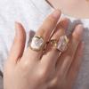 Rhinestone Irregular Pearl Ring Golden Natural Pearl Ring Creative Women's Jewelry  Gift