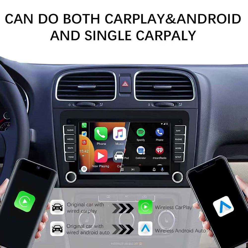 Wireless CarPlay Adapter, Supports Wired to Wireless Conversion for Android Auto and Apple Connectivity.