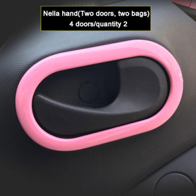 Car Pink Full Interior Modification Window Lift Panel Decoration Sticker For Smart 453 Fortwo Forfour Car Styling