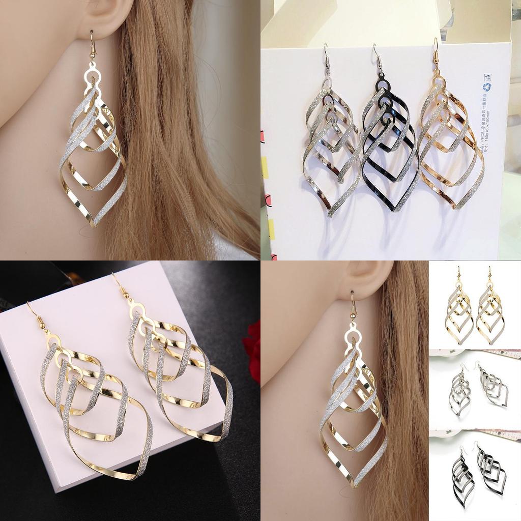 Trendy European And American Stylish Punk Spiral Earrings For Fashionable Women