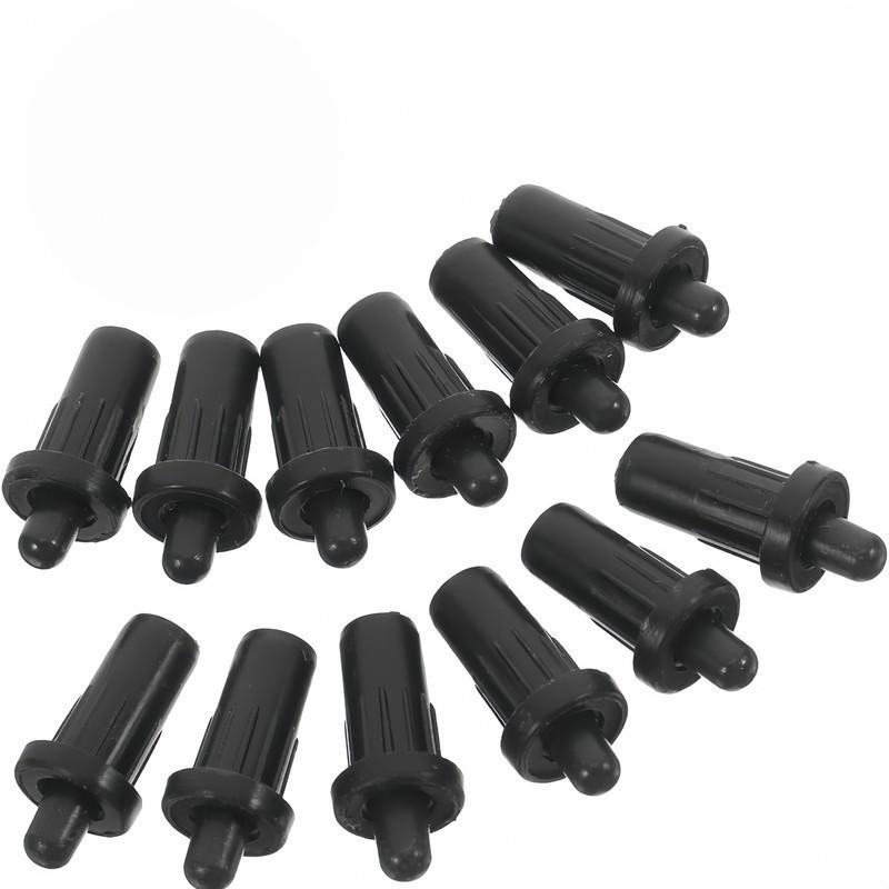 8Pcs Black Cabinet Door Buffer Pins Plastic Spring Mute Shock Absorbent for Blinds Racks Extend Furniture Life