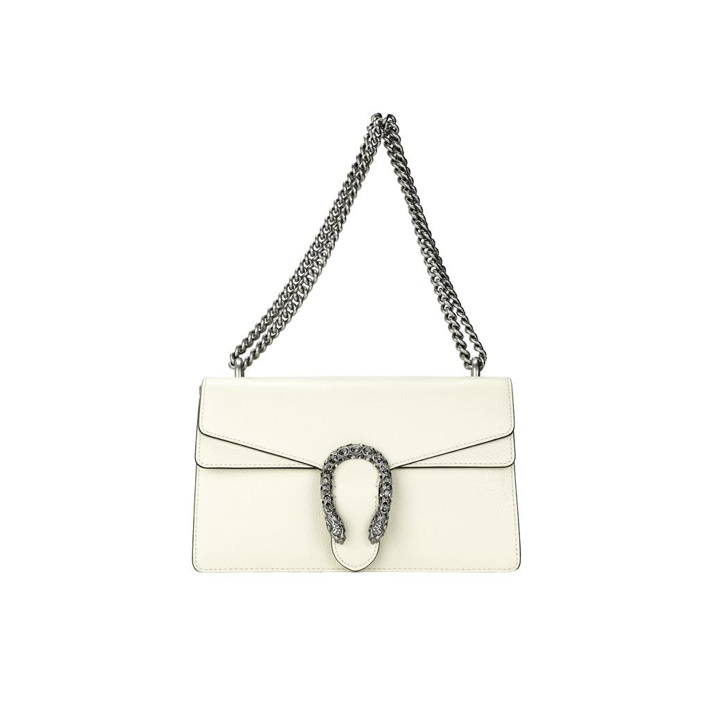 GUCCI Dionysus Leather Crossbody Bag, Shoulder Bag Small Womens White