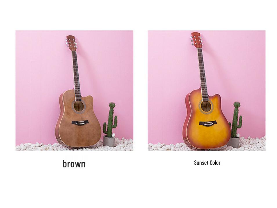 41-Inch Solid Spruce Top Folk Guitar with Cutaway and Matte Finish