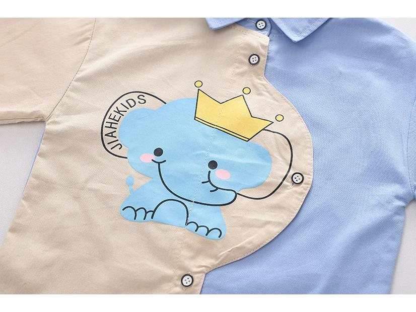 2023 New Boys' Long-Sleeve Cartoon Shirt Set - Spring/Autumn Style