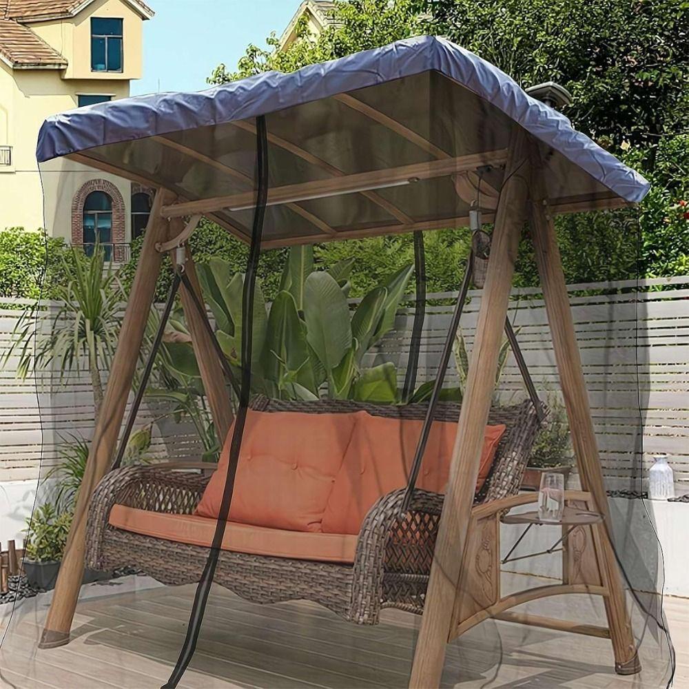 Breathable Patio Swing Mosquito Net Zipper Mosquito Barrier Cover Durable Swing Chair Cover