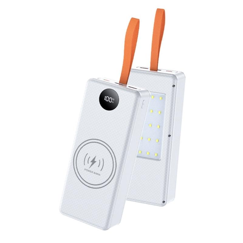 LED Camping Light Integrated Battery Box for 16 Slots 21700 Batteries DIY Charging Case with Multi Function