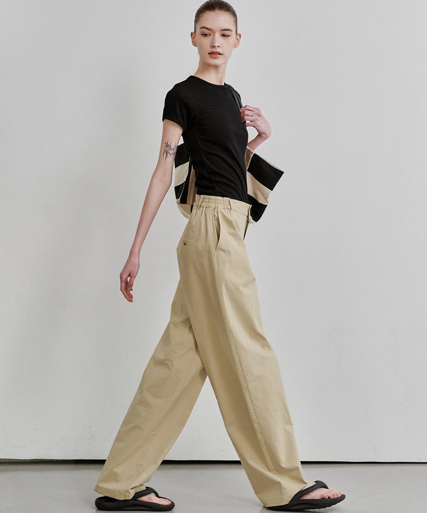 MALOUPE 2174 Lightweight Chino Relax Pants (Beige)