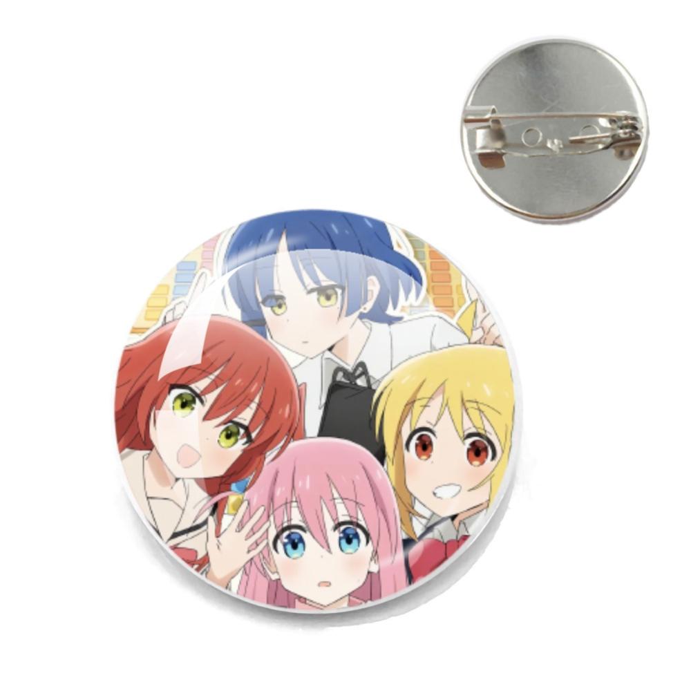 BOCCHI THE ROCK Pin Round Cartoon 20MM/25MM Metal Brooches Handmade Pins For Backpack Jewelry Accessories Gifts Creative Badge