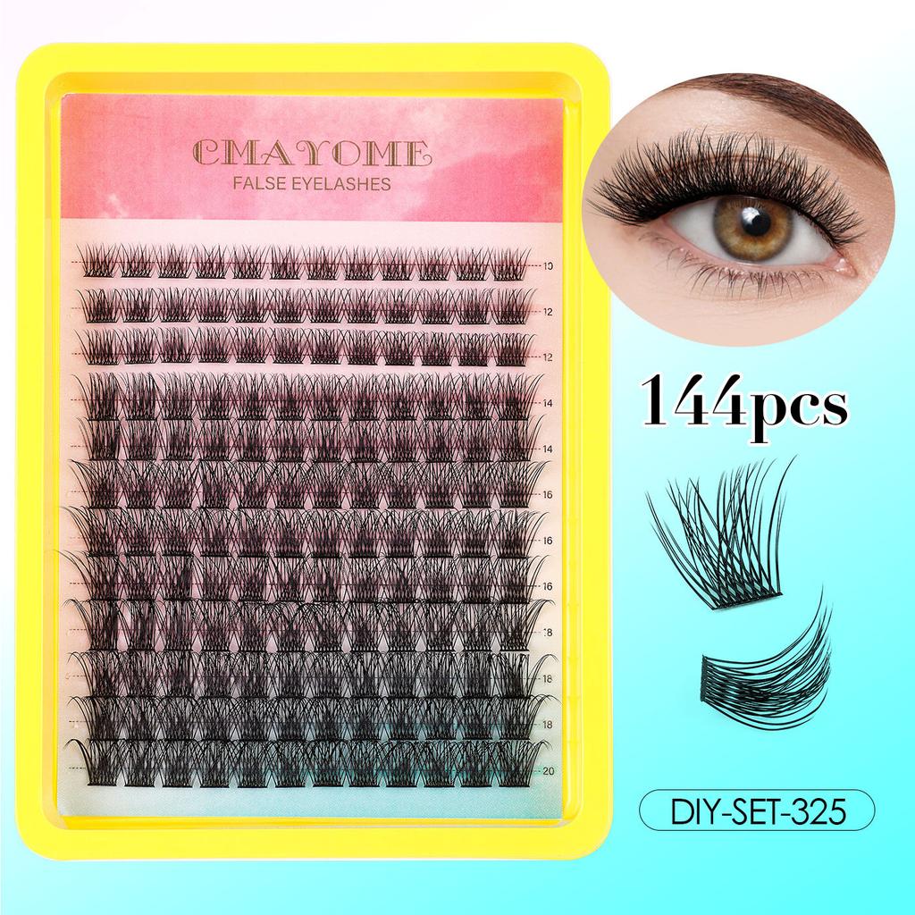 Single Cluster C Curved Multi-Hair False Eyelash Set 10-20Mmdiy Segmented Grafting Thick Eyelashes