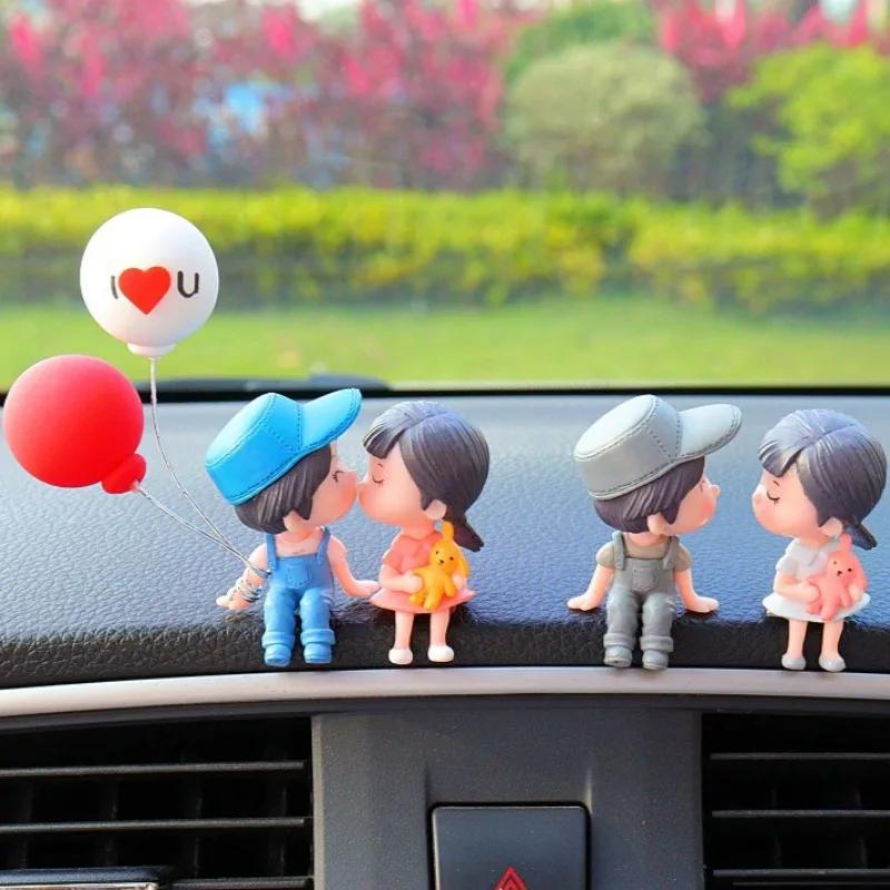 2026 New Cute Cartoon Couples Figurines Car Dashboard Decoration Balloon Ornament Auto Interior Accessory Lovely Gift For Girls