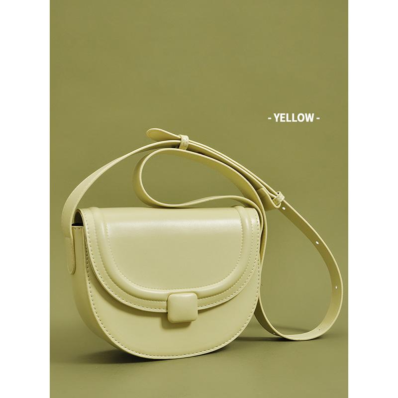 Underarm Bag Women's Spring  New PU Magnetic Buckle Half Round Bag Japanese and Korean Style Single Shoulder Crossbody Bag