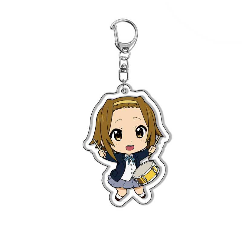 K-On Anime Acrylic Keychain Light Music Club Hirasawa Yui Tainaka Ritsu Kotobuki Tsumugi Double Sided Pendant Keyring Manga Carry Mini Lightweight 5.5CM