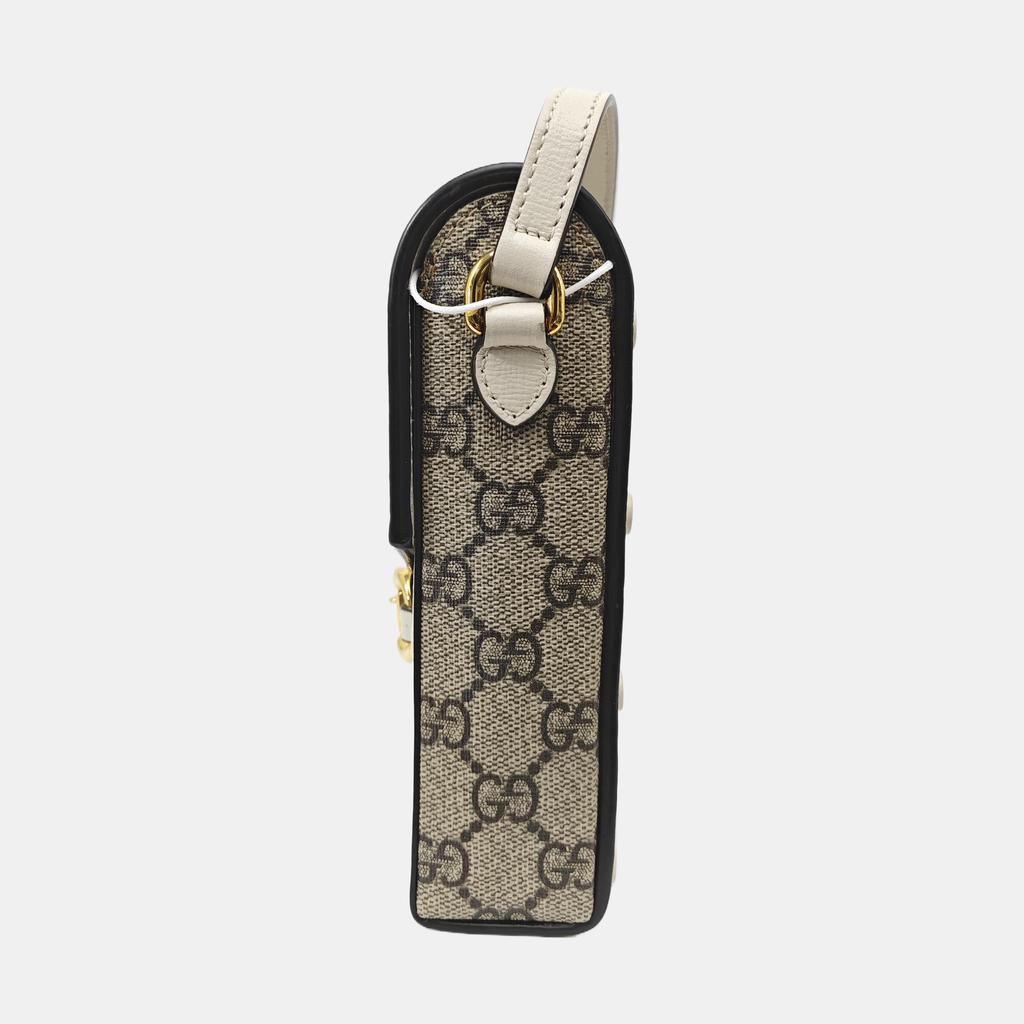 [Pre-Owned] Gucci Horsebit 1955 Mini Bag 'Beige/Ebony/White' - Very Good #XPZU1A