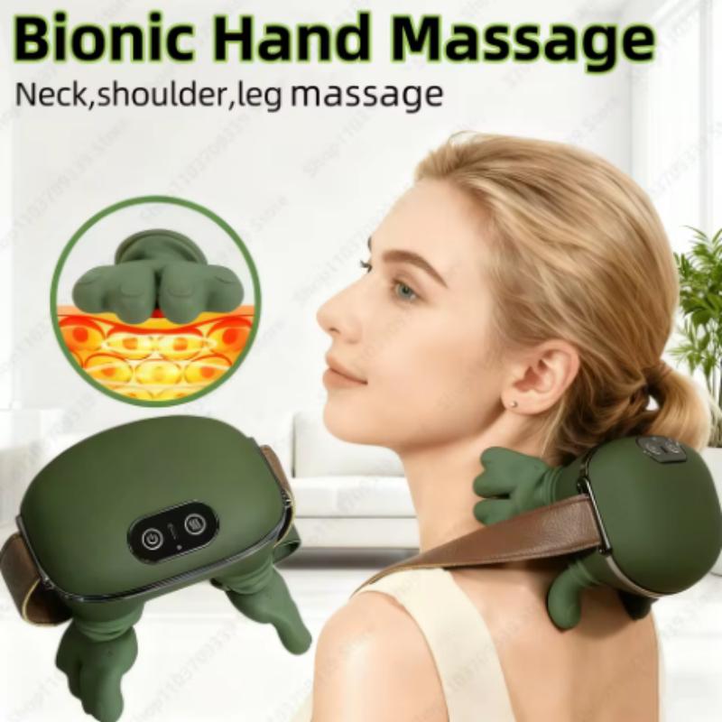 Bionic Neck Shoulder Massager Kneading Massager 3 Level Modes Neck Cervical Waist Leg Body Muscles Massage Pillow