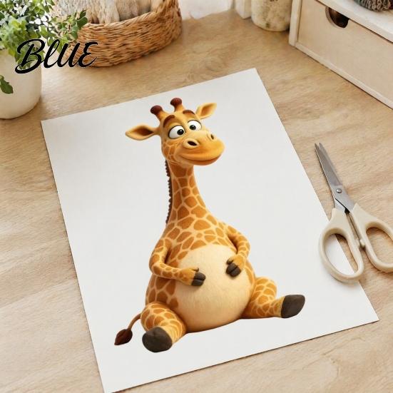 Einfach abziehbar Fenstergrafiken Niedlicher Cartoon-Giraffe Statische Aufkleber Dickes PVC Klebstofffrei Abnehmbare Glasaufkleber Elektrostatisch Klebstofffreie Aufkleber