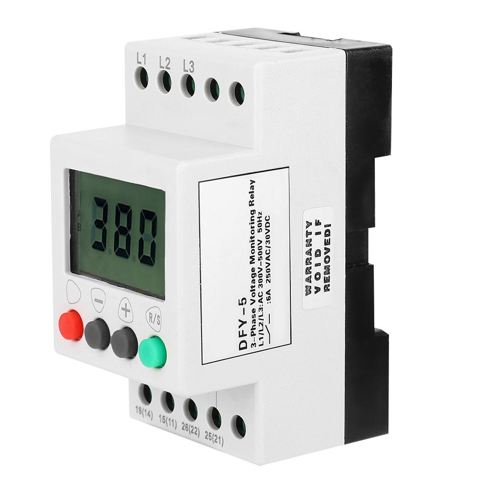 DFY5 LCD Display Under Over Voltage Phase Sequence Protector 3 Phase Voltage Monitor Relay