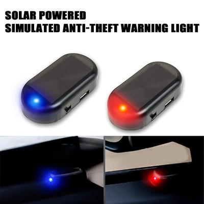 Lumină solară antifurt de simulare montată pe mașină Roșu/albastru Sistem de securitate de încărcare asistată prin USB Lumină de alarmă cu bliț de avertizare