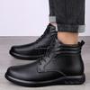 Fashion Designer Brand Men's Genuine Leather Boots Winter Warmth Business Boots Conference Suit Short Boots Men's Casual High Top Shoes