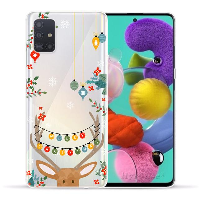 Elk Merry Christmas Silicone Case For Samsung S22 S21 Ultra S20 Fe Plus A53 A73 A52 A72 A51 A71 A22 A12 A32 A50 A33 A13 Cover