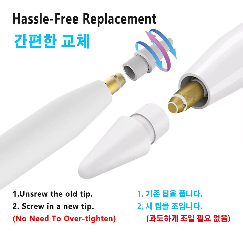 Portable Both Soft Hard Ipad Stylus Nibs 6 Pack Replacement Pencil Tips for Apple Pencil 1st / 2nd