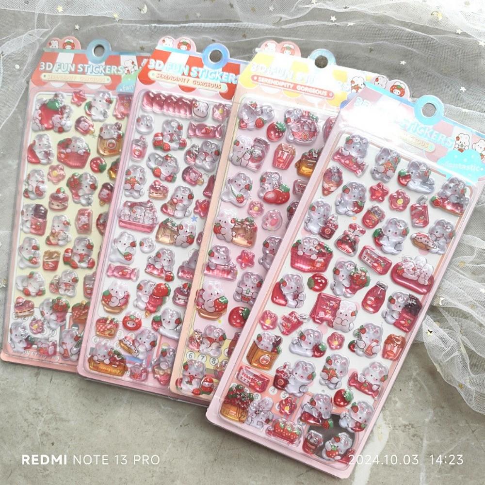 4 Pcs Fun Animal Embossed Crystal Stickers - 3D Raised Texture, Cute Decor for Notebook, Phone Case & DIY Crafts