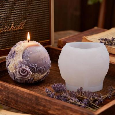 Stampo per Candele Luna Floreale, Stampo Rotondo in Silicone per Candele, Stampo per Artigianato in Resina Fai da Te per Candele per Aromaterapia