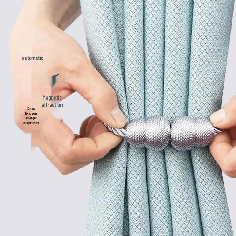 Strong Magnetic Curtain Tiebacks with Gourd Buckle - Modern Style, No Drilling Required