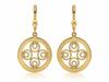 375 Gold Earrings, Hanging, Openwork, with Round Pendants, Gift