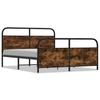 Metal Bed Frame without Mattress Smoked Oak Finish 180 x 200 cm