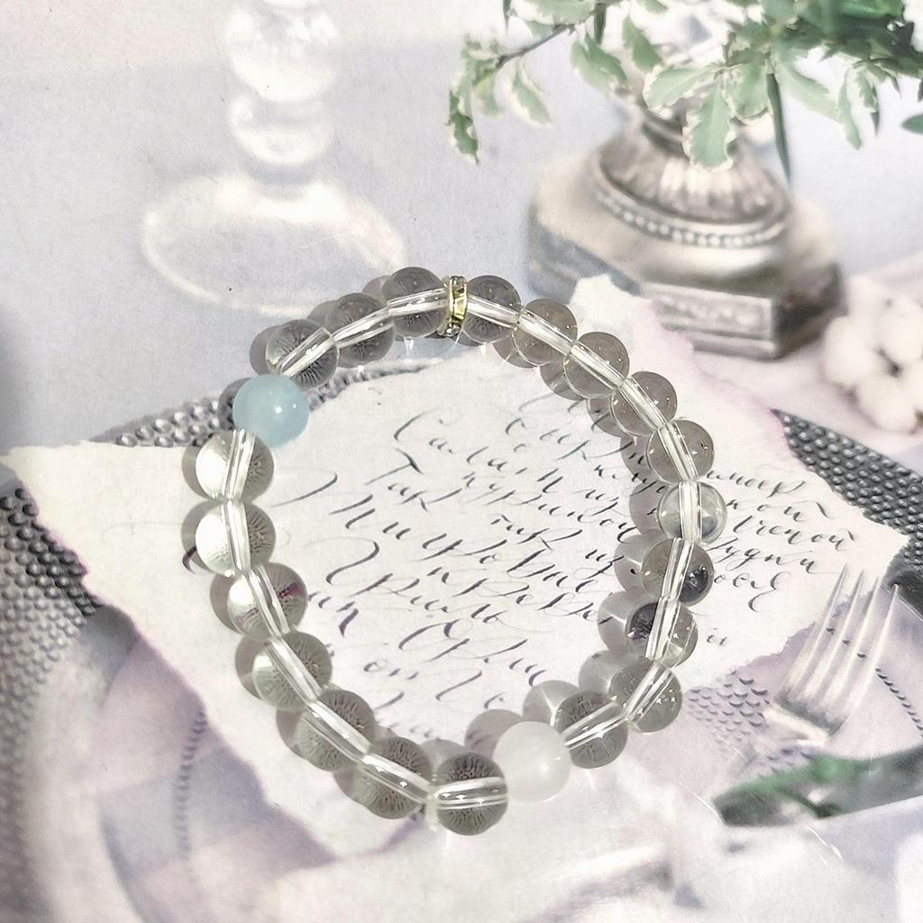 New Women's Mori Style Butterfly Glass Bracelet with Colorful Crackle Beads