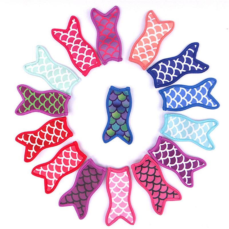 1PC Keep Cooled Icy Pole Holder Popsicle Cover Fish Tail Reusable Colorful