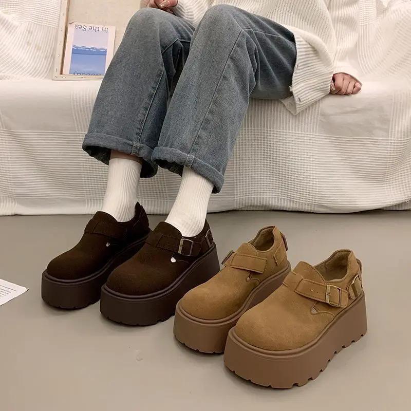 New Season Thick Bottom Slip-On Casual Loafers Women's Fashionable Flat Shoes Color Rubber Sole Easy to Wear All Match