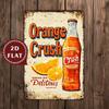 Vintage Orange Crush Soda Metal Sign  Retro  Iron Wall Art WaterproofDustproof Home Decor for Family Room Weddings Birthda