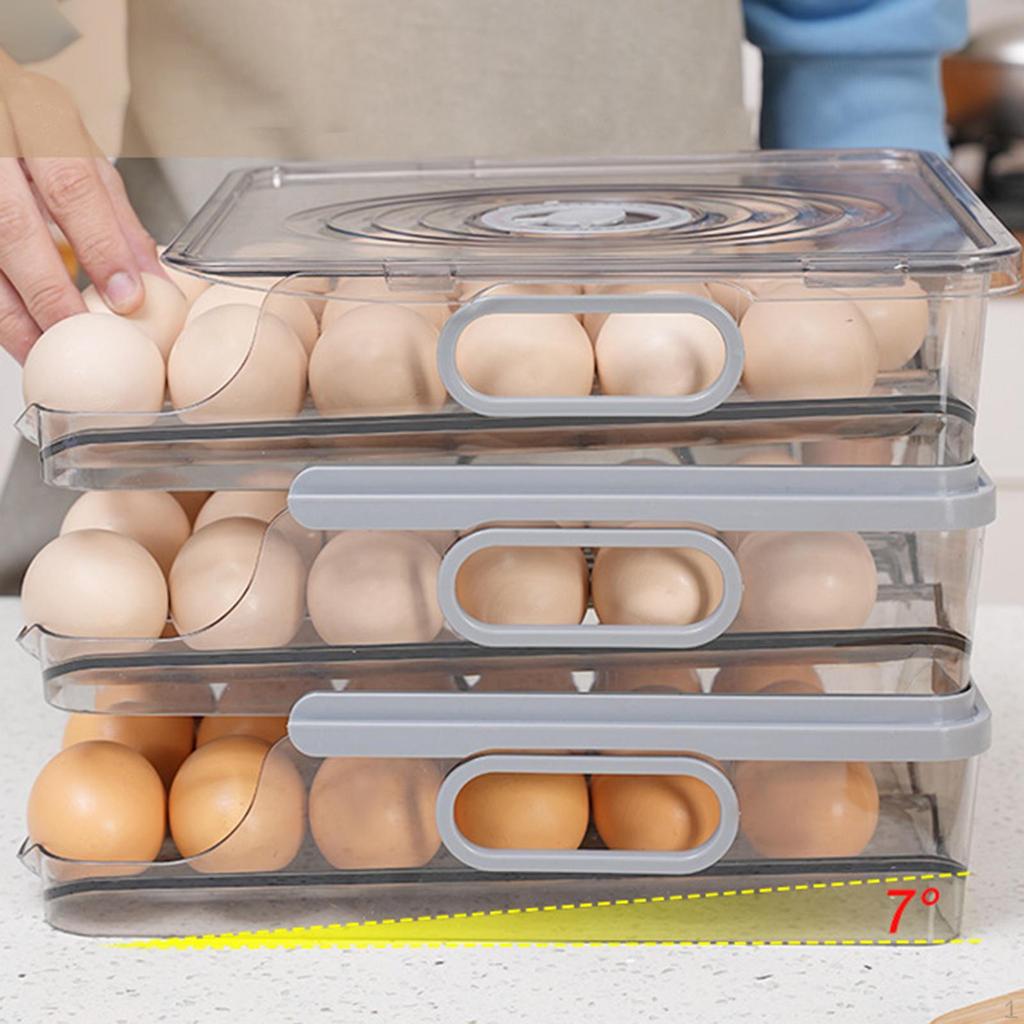 Automatic Rolling Egg Holder Pantry Organization Tray Roll Down Dispenser Reusable for Shelf