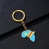 Portachiavi Premium in Acciaio Inossidabile con Ciondolo Mappa Bandiera Africa Ghana Nigeria Capo Verde Congo Uganda Regalo per Appassionati di Viaggi