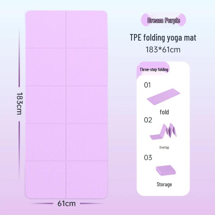 Foldable Non-Slip Yoga Mat for Beginners - Men's & Women's Fitness Mat