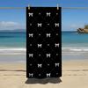 Large Luxury Oversized Black White Bow Beach Towel Quick-Dry Microfiber Bath Towel Bath Sheet for Pool Travel Spa Elegant