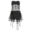 European and American style summer new women's clothing solid color slim-fit chest-wrapping vest fashionable high-waisted skirt set
