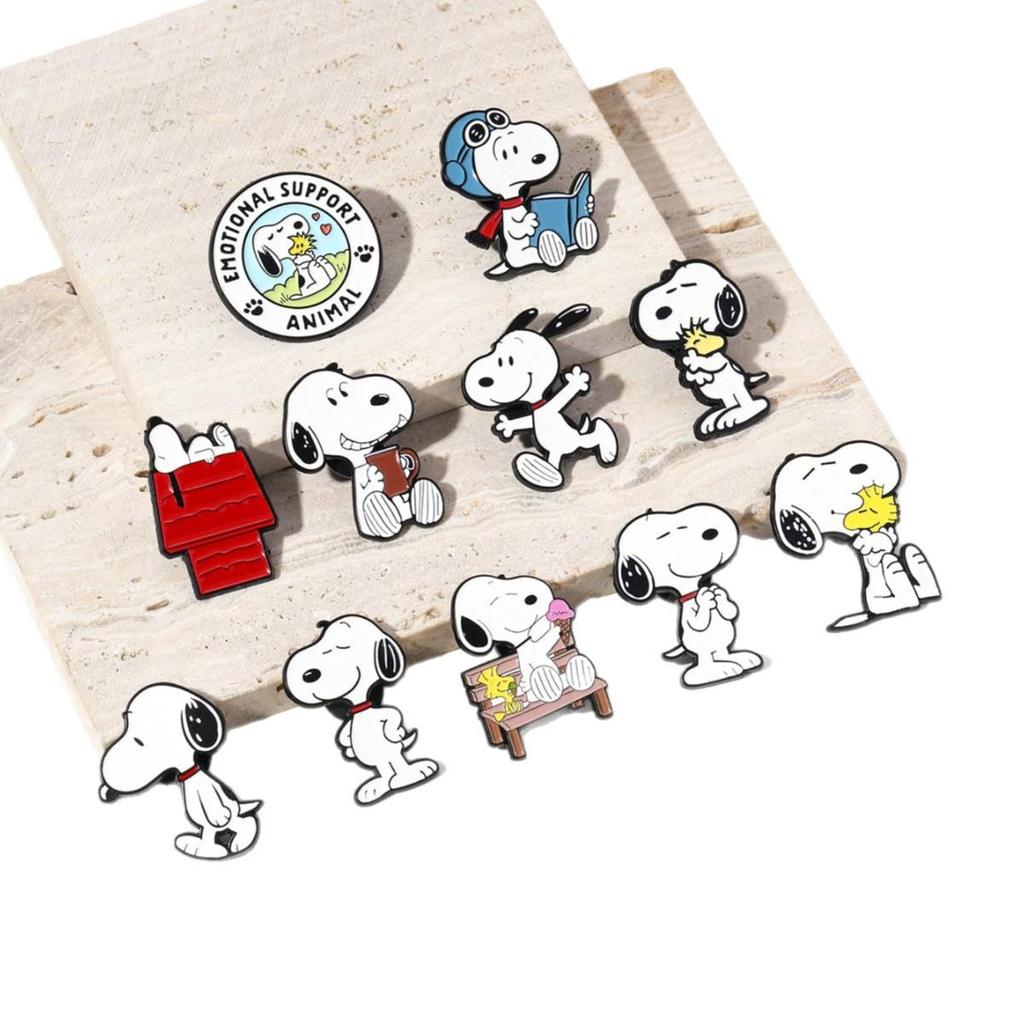Adorable White Cartoon Puppy Brooch - Cute Japanese Style Metal Badge Accessory for Bags