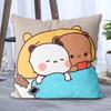 Panda Bubu And Dudu Printing Throw Pillow Cartoon Square Pillow Kawaii Anime Soft Waist Sofa Cushion Throw Bedroom Pillowcase