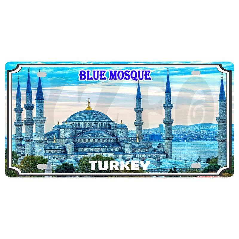 YZFQ Istanbul Turecko Cestování Město Kovový Značka Plakátová Deska Pro Zeď Restaurace Bar Řemesla Domácí Dekorace 30X15CM DC-1612A