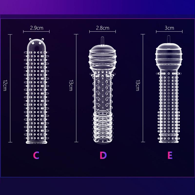 MELEON Wiederverwendbare Kondome für den Penis, Penisverlängerung, Ärmel, Spermasperre, Penisring, Dildo-Abdeckung, Sexspielzeug für Männer, Verzögerung der Ejakulation