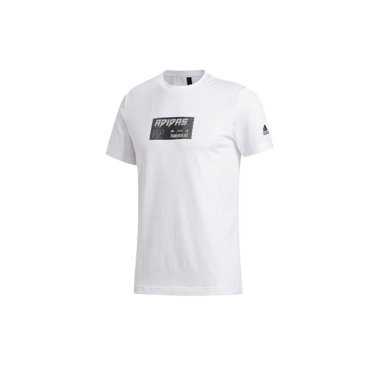 adidas M Gfx T Lng Logo Printing Sports Round Neck Short Sleeve White Men s FT2794 XXL
