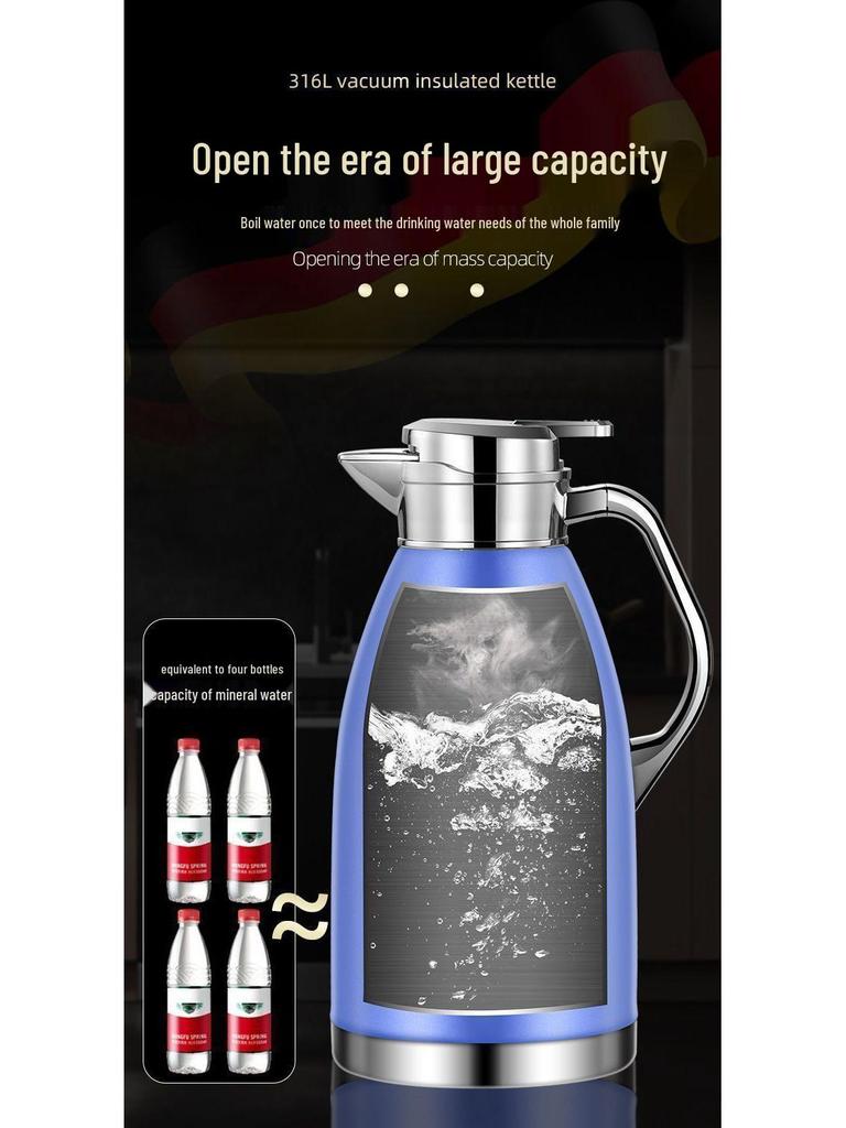 316 Stainless Steel Double-layer Insulated Water Bottle, Anti-scalding, Hot Water Bottle for Home and Commercial Use