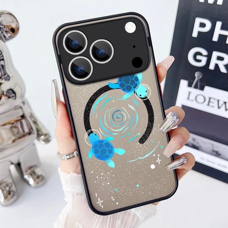 Sea Turtle Conch Whale Pattern Case For iPhone 17 Pro Max Magnetic For Magsafe Hybrid TPU+PC Matte Cover For iPhone 16 Pro Max 15 14 13 12 11 16E Air
