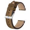 [BISONSTRAP] 20mm Crazy Horse Leather Watch Band, Vintage Replacement Strap, Quick Release, Dark Brown with Silver Buckle